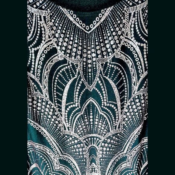 Torrid Plus Size Rose Gold Glitter Motif Print Mini Dress. SIZE 2X - Picture 3 of 14